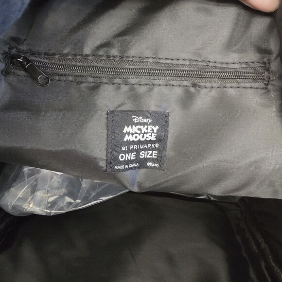 Disney Primark Winking Mickey Mouse Black Embossed Backpack Bag New (B9) - Picture 10 of 11